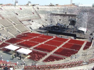 Setting up for the Verona Opera Festival